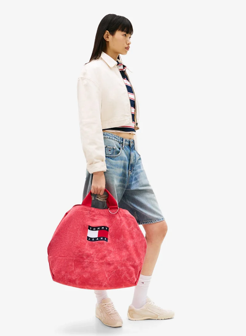 TOMMY JEANS Wavy Flag Canvas Tote Bag